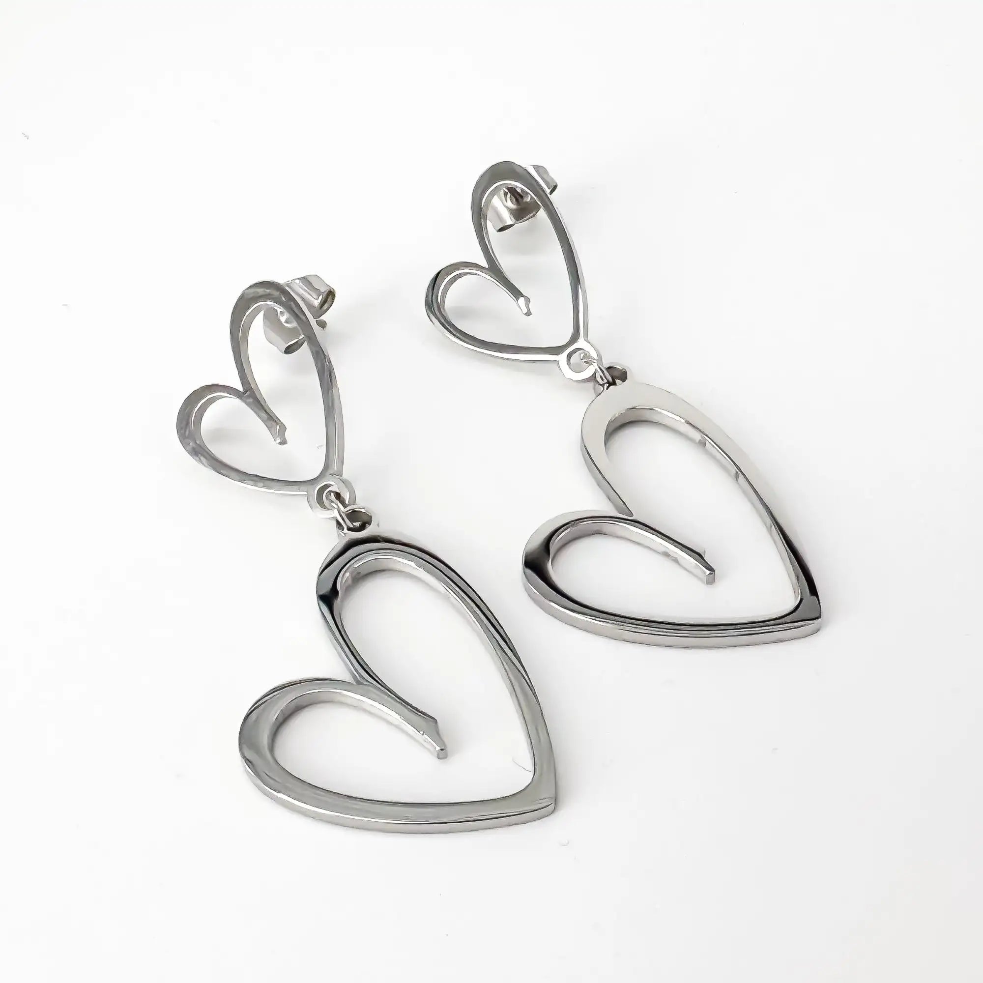 Double the love - Pendientes - Acero inoxidable