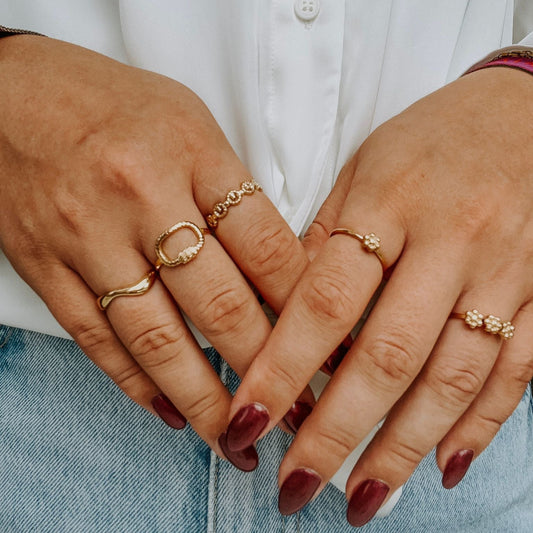 Une Petite Fleur - Bague - Acier inoxydable - Ajustable