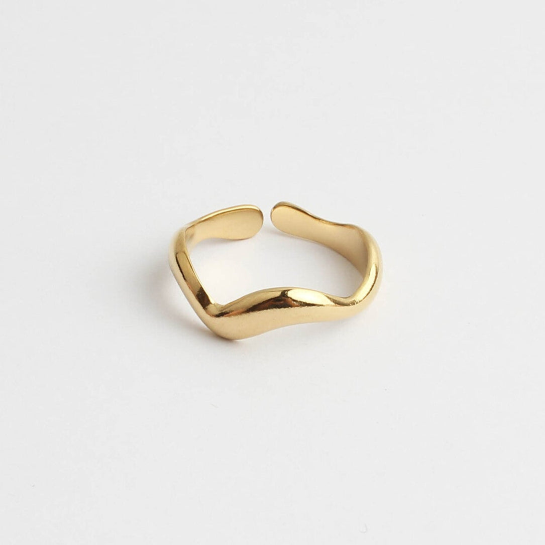 Waves - Anillo - Acero inoxidable - Ajustable