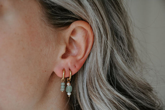 Aventurine Luna - Boucles d'oreilles - Acier inoxydable