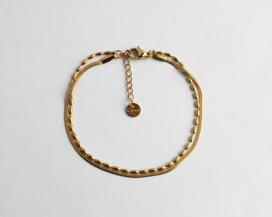 Minimalista - Pulsera - 2 capas - Acero inoxidable