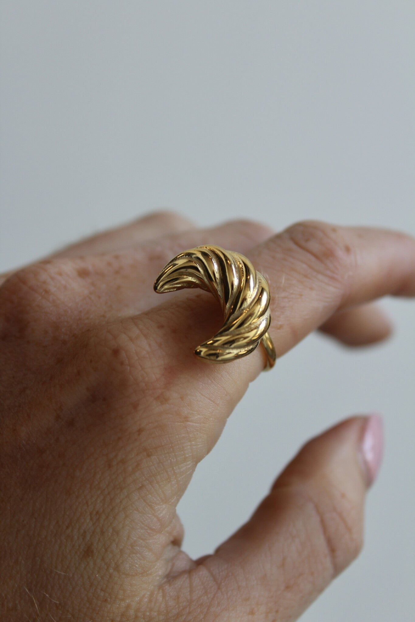 Croissant - Anillo - Acero inoxidable - Ajustable