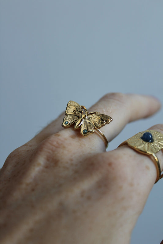 Schmetterling - Ring - Edelstahl - Verstellbar