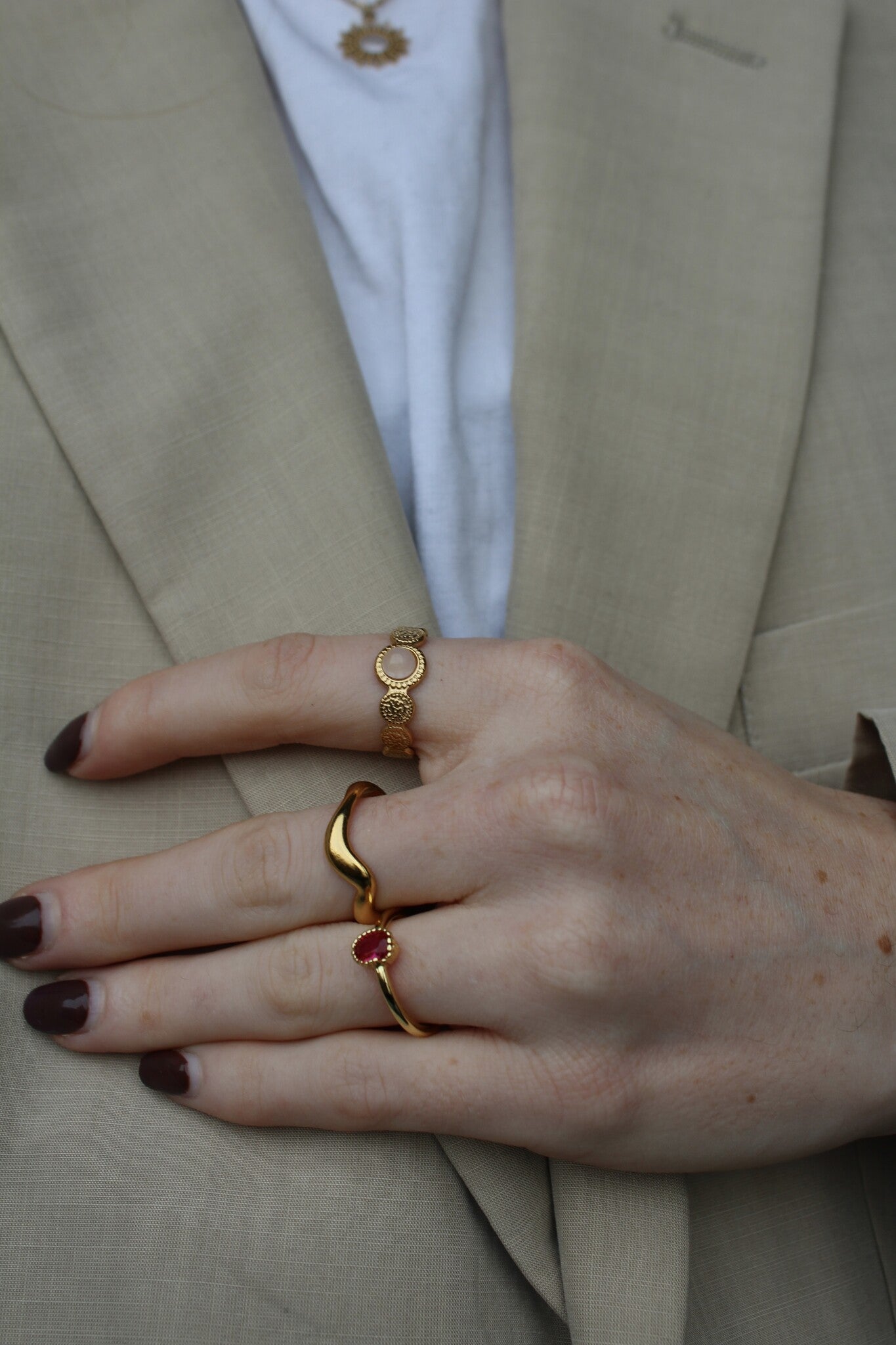 Waves - Ring - Stainless Steel - Adjustable