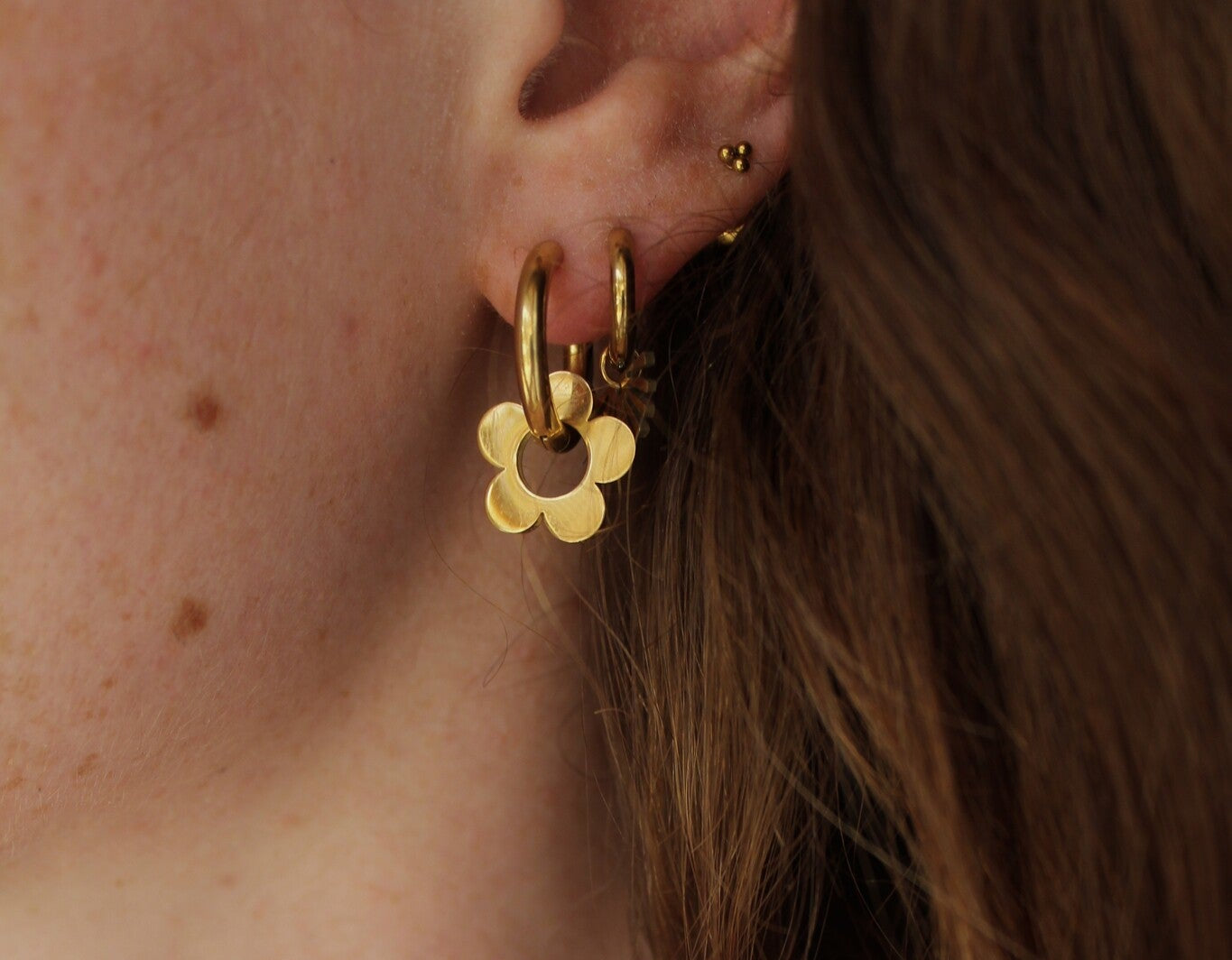 Beautiful Flower - Pendientes - Acero inoxidable