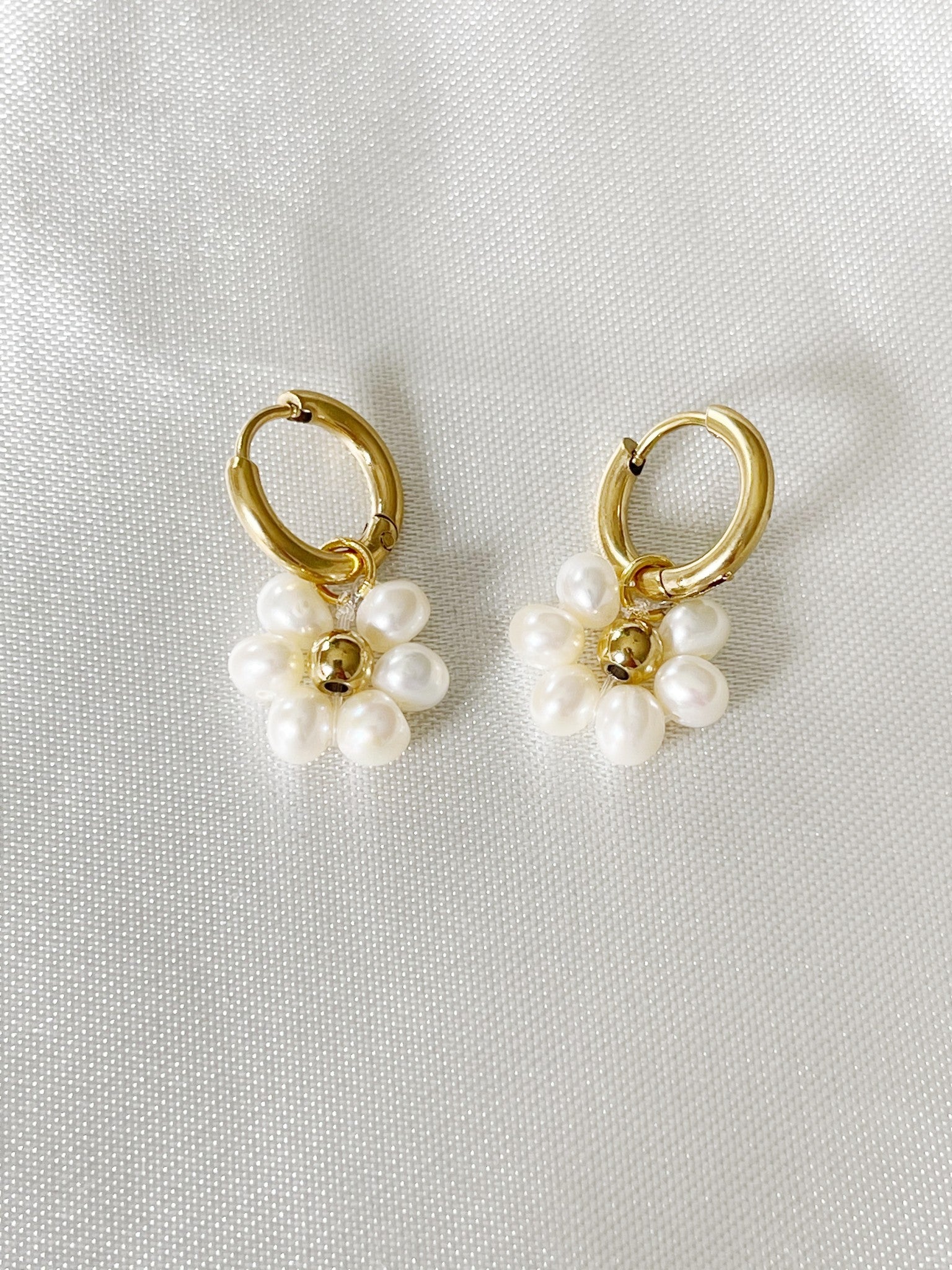 Fleur Blanche - Pendientes - Acero inoxidable