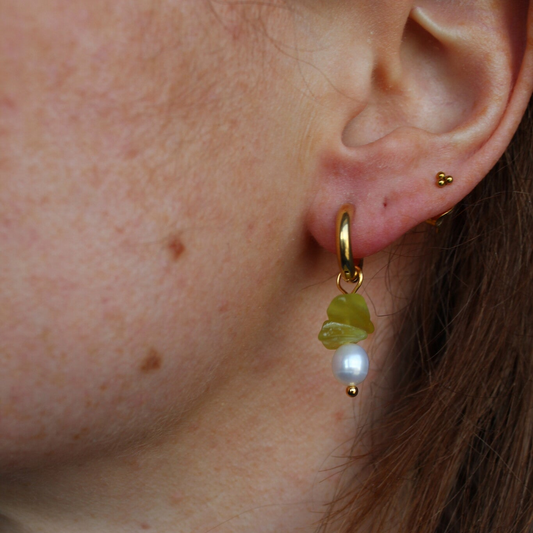 Lucie - Pendientes - Piedra natural - Acero inoxidable