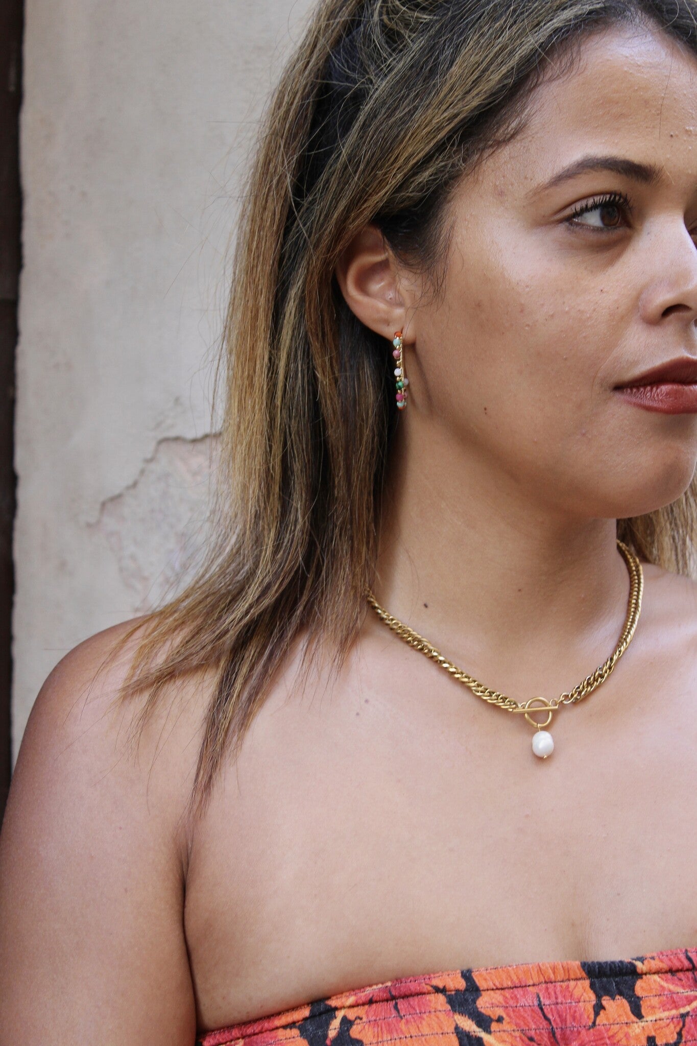 Chunky Pearl - Collana - Acciaio inossidabile