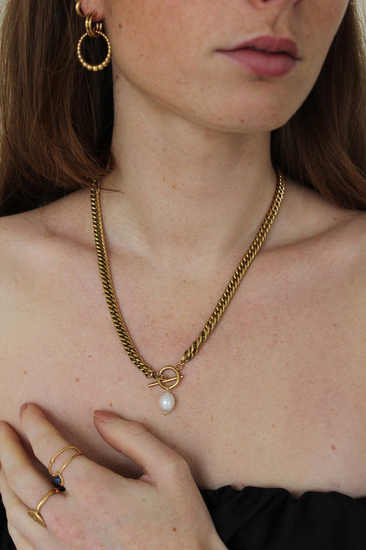 Chunky Pearl - Collana - Acciaio inossidabile