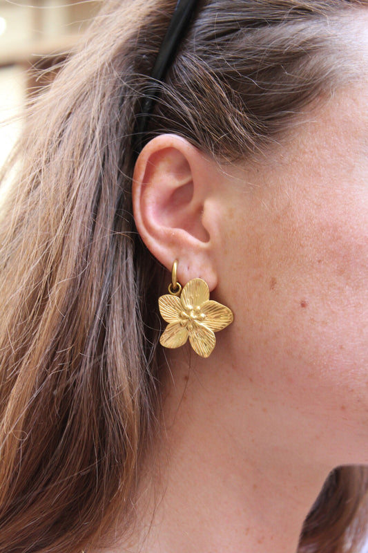 Fleur - Boucles d'oreilles - Acier inoxydable