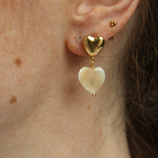 Double Love - Pendientes - Acero inoxidable