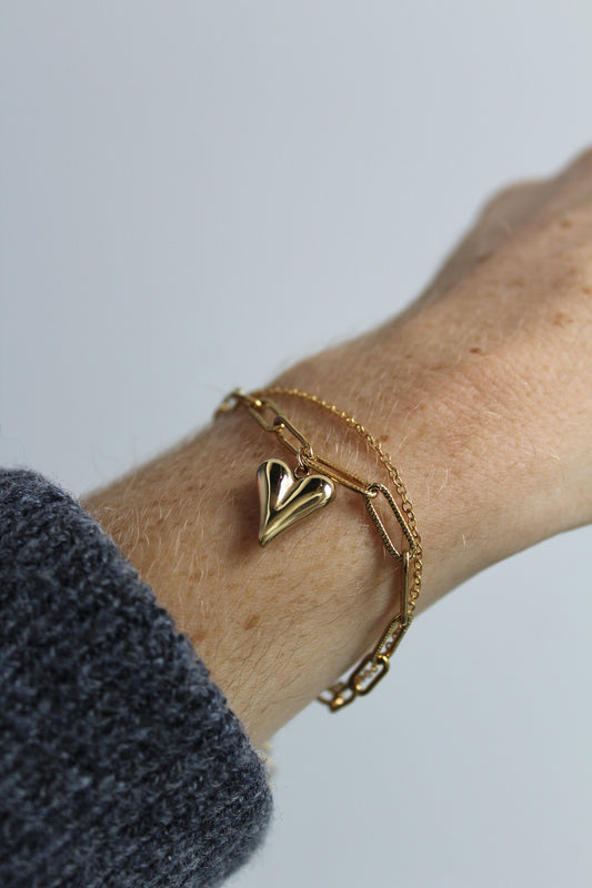 Bracciale "Chunky Heart" - Acciaio inossidabile