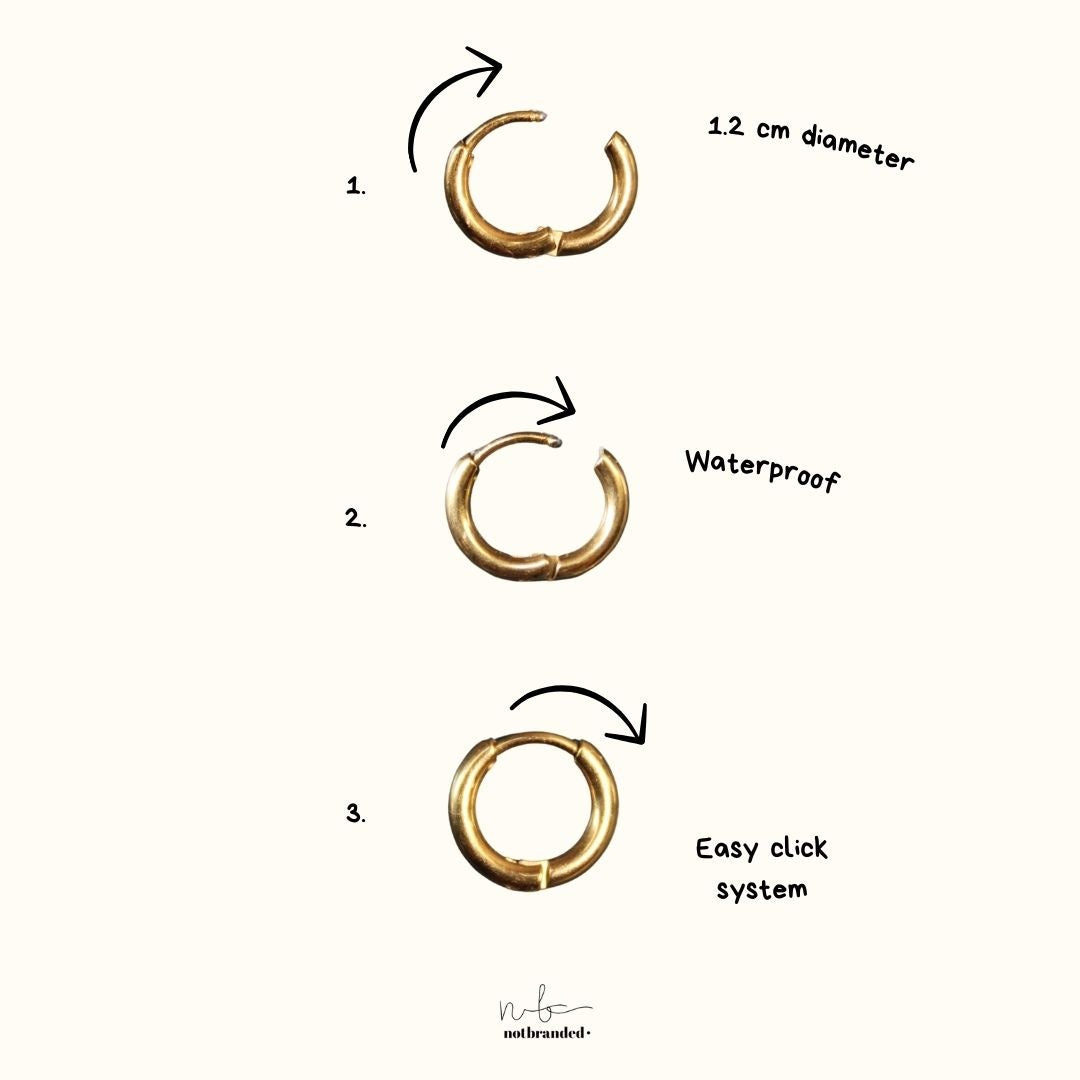 3 petits cœurs - Boucles d'oreilles - Acier inoxydable