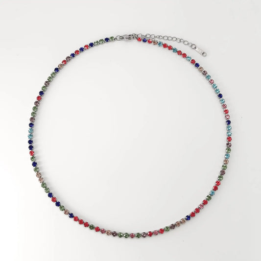 Rainbow glitter - Necklace - Stainless Steel