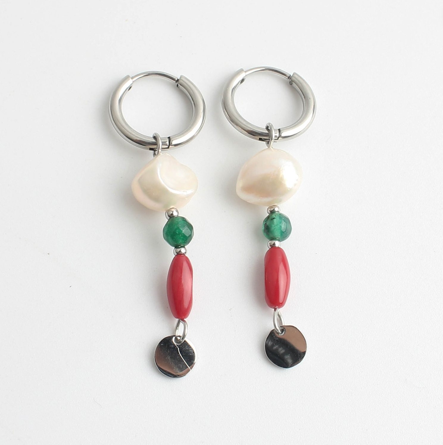 Maxine - Earrings - Stainless Steel - Natural Stone