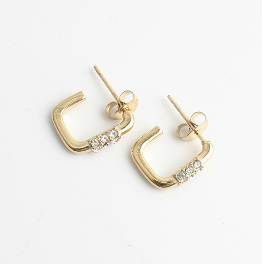 Square Glitter - Boucles d'oreilles - Acier inoxydable