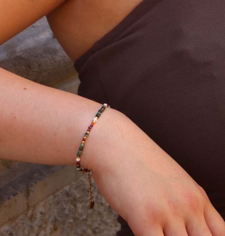 Tira - Pulsera - Piedra natural - Acero inoxidable