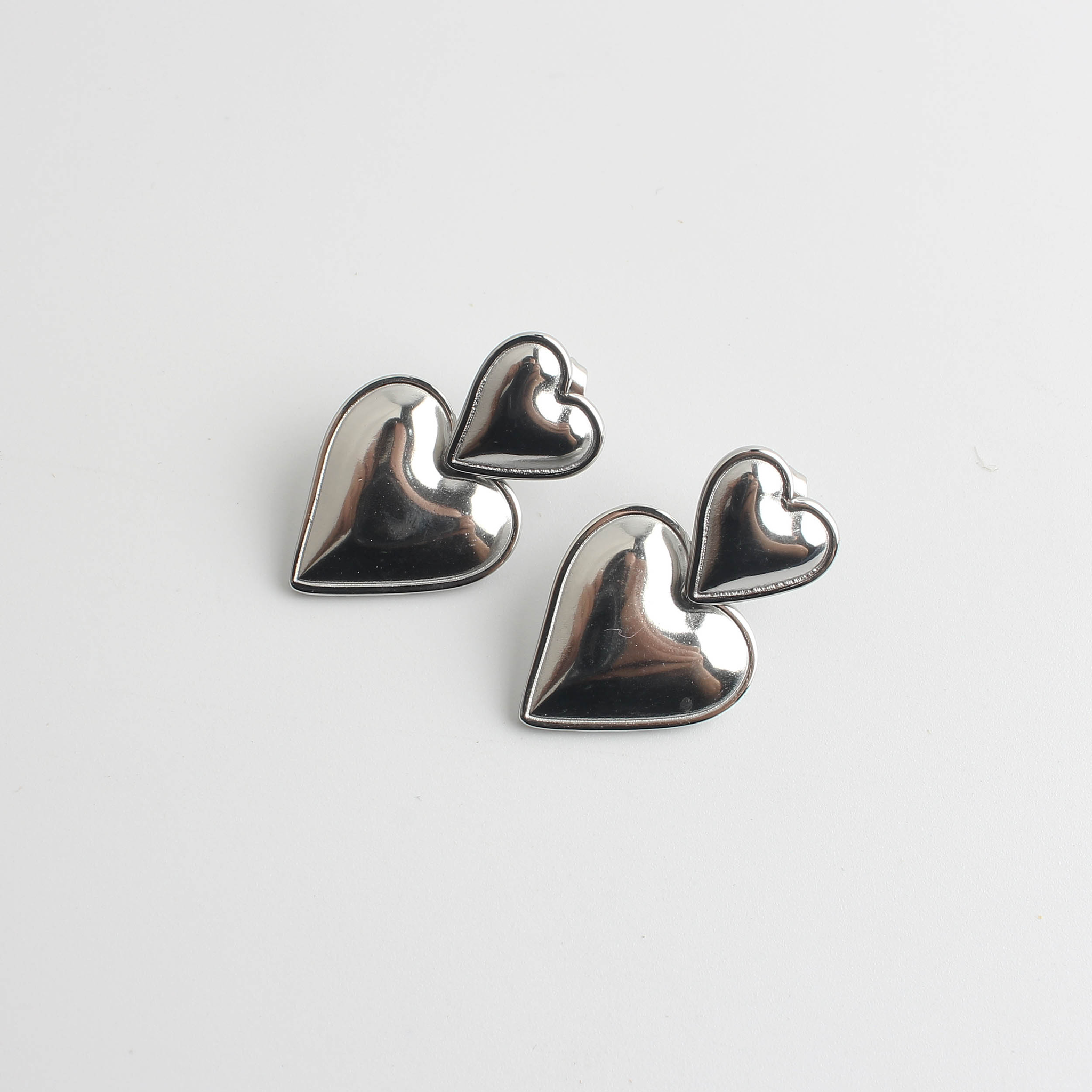 Two Hearts - Pendientes - Acero inoxidable