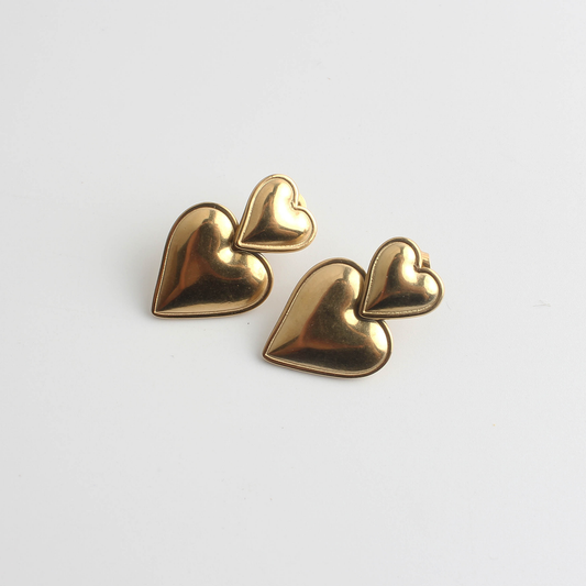 Two Hearts - Pendientes - Acero inoxidable