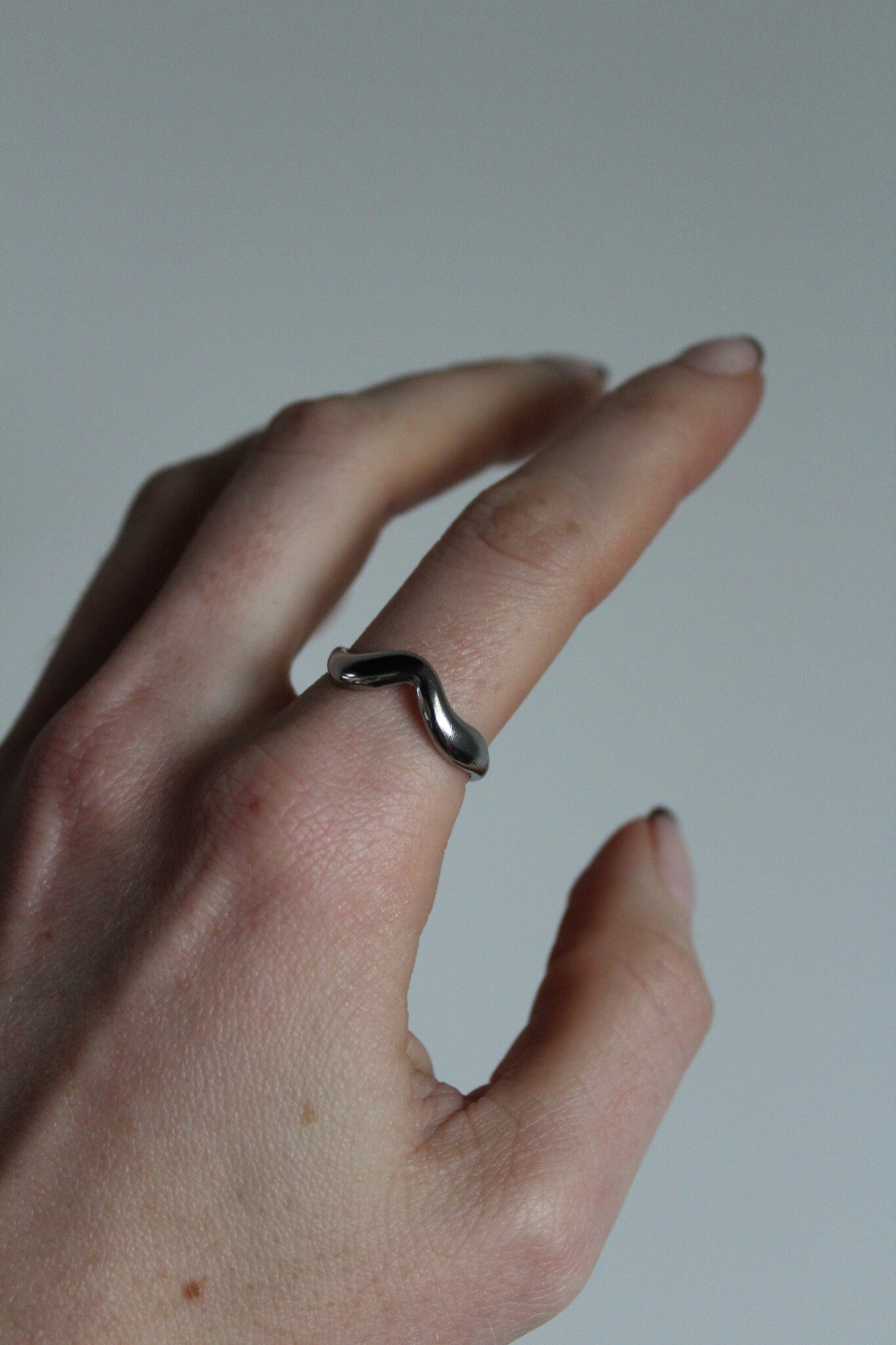 Waves - Ring - Stainless Steel - Adjustable